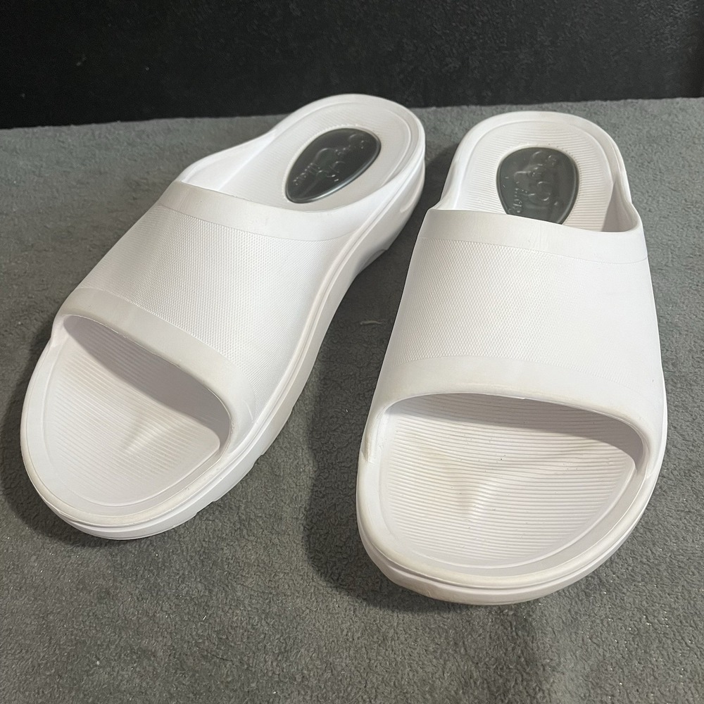 My Pillow Slides Womens Sandals White Soft Foam Cushioned Comfort Beachy Size 10